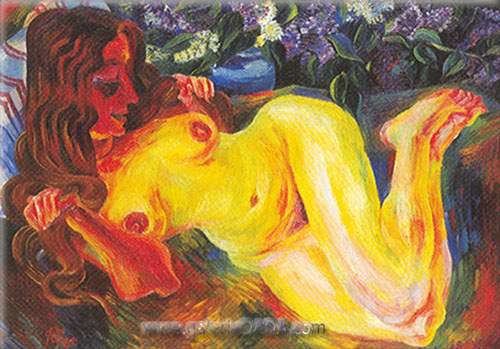 Conrad Felixmuller,  Nude Woman Fine Art Reproduction Oil Painting