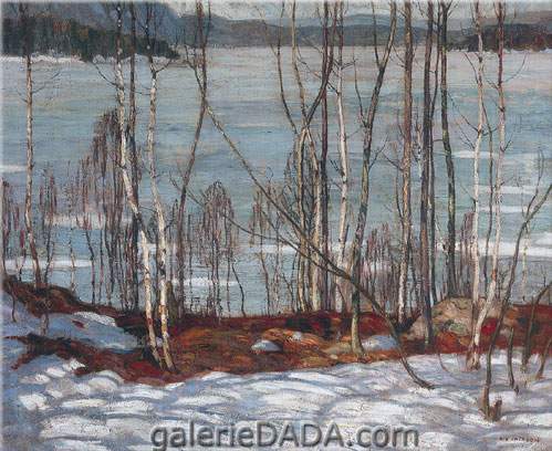 Alexander Y. Jackson,  Frozen Lake Early Spring Algonquin Park Fine Art Reproduction Oil Painting