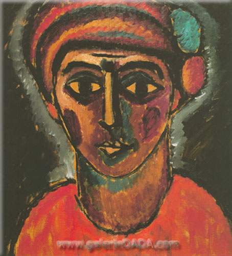 Alexei von Jawlensky,  Head of a Young Man Fine Art Reproduction Oil Painting