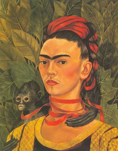 Frida Kahlo,  Self-Portrait with Monkey Fine Art Reproduction Oil Painting