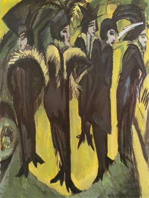 Ernst Ludwig Kirchner,  Five Women on the Street Fine Art Reproduction Oil Painting