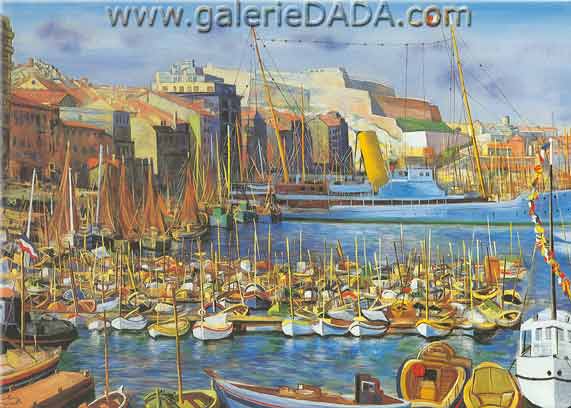 Moise Kisling,  Marseille Port (2) Fine Art Reproduction Oil Painting