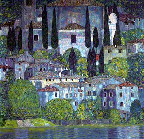 Gustave Klimt,  Church at Cassone Fine Art Reproduction Oil Painting