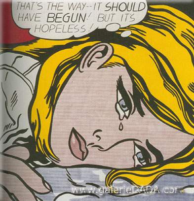Roy Lichtenstein,  Hopeless Fine Art Reproduction Oil Painting