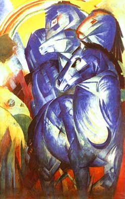 Franz Marc,  A Tower of Blue Horses Fine Art Reproduction Oil Painting