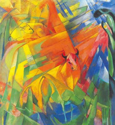 Franz Marc,  Animals in Landscape Fine Art Reproduction Oil Painting