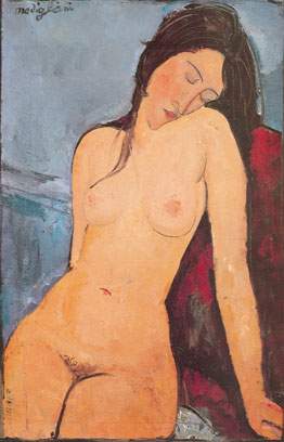 Amedeo Modigliani,  Seated Nude Fine Art Reproduction Oil Painting