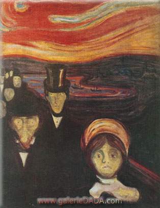 Edvard Munch,  Anxiety Fine Art Reproduction Oil Painting