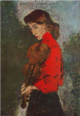 Roland Oudot,  The Violinist Fine Art Reproduction Oil Painting