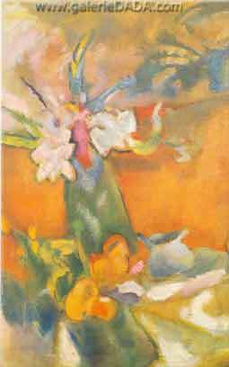 Jules Pascin,  The Vase of Flowers Fine Art Reproduction Oil Painting