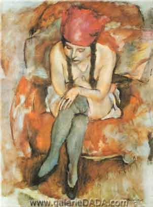 Jules Pascin,  Claudine Resting Fine Art Reproduction Oil Painting