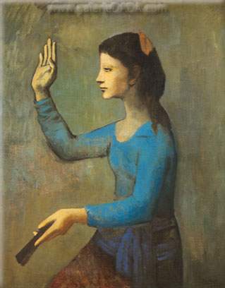 Pablo Picasso,  Woman with a Fan Fine Art Reproduction Oil Painting