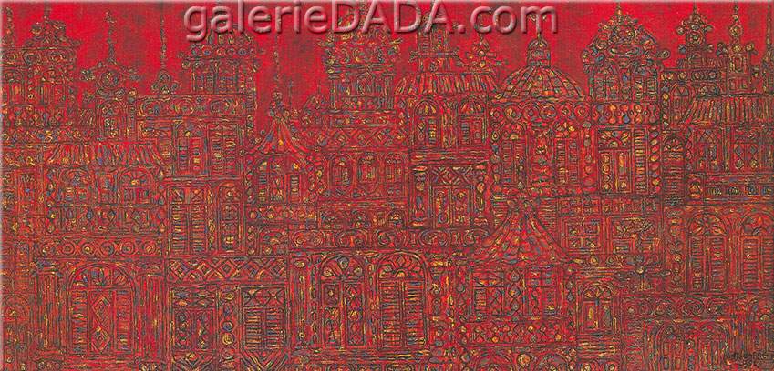 Rene Portocarrero,  Ciudad Roja Fine Art Reproduction Oil Painting