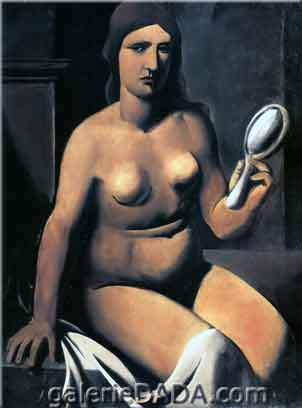 Mario Sironi,  Nude with Mirror Fine Art Reproduction Oil Painting