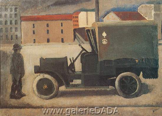 Mario Sironi,  Truck Fine Art Reproduction Oil Painting