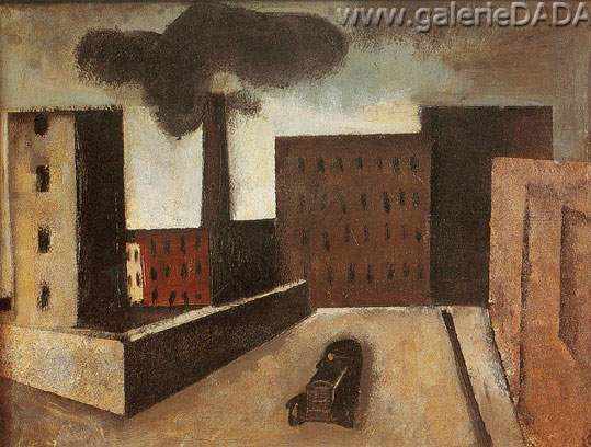 Mario Sironi,  City Landscape Fine Art Reproduction Oil Painting