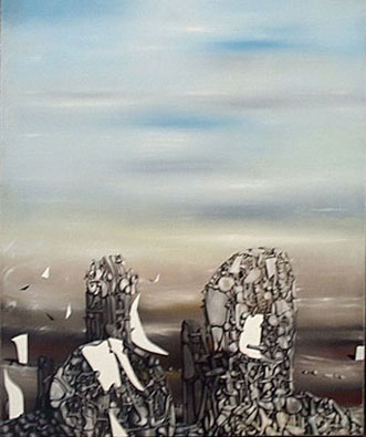 Yves Tanguy,  The Hunted Sky Fine Art Reproduction Oil Painting