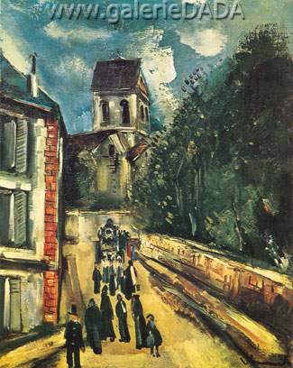 Maurice de Vlaminck,  The Church at Auvers-sur-Oise Fine Art Reproduction Oil Painting