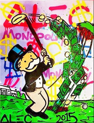 Alec Monopoly, Piano Graffiti Fine Art Reproduction Oil Painting