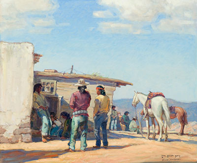Carl Oscar Borg, Navajo Horsemen in the Chinlee Valley Fine Art Reproduction Oil Painting