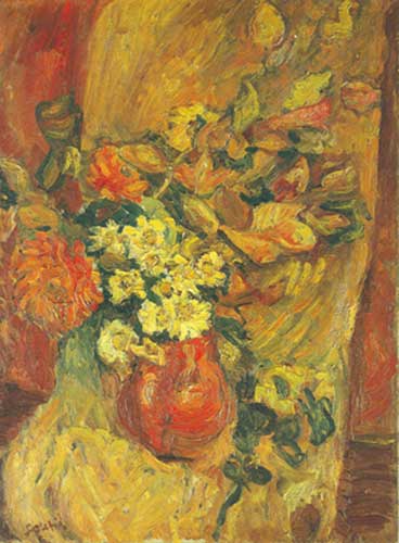 Flowers in a Pot on a Chair