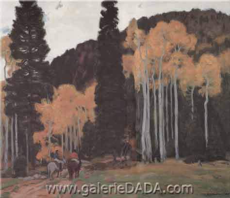 E. Martin Hennings, Taos Indian Riders Fine Art Reproduction Oil Painting