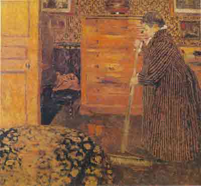 Woman Sweeping in a Room
