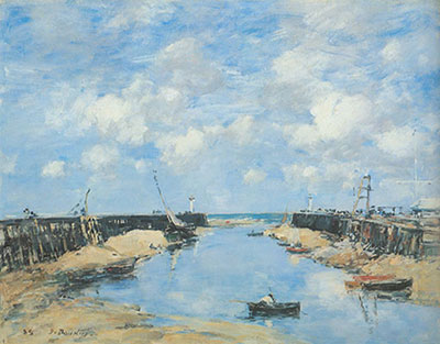 Eugene Boudin, Trouville, the Jetties at Low Tide Fine Art Reproduction Oil Painting