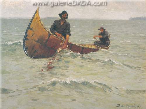 Frederic Remington, Hauling the Net Fine Art Reproduction Oil Painting