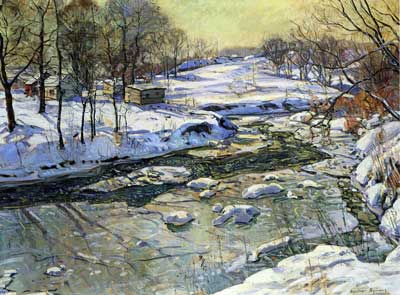 George Gardner Symons, Icy Winter Fine Art Reproduction Oil Painting
