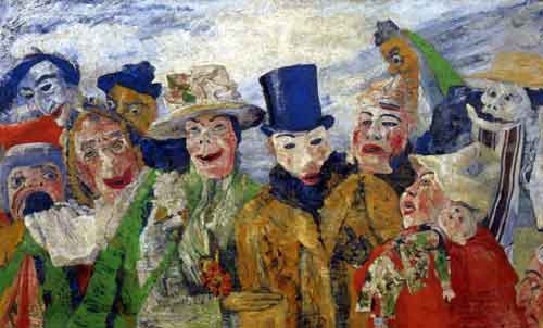 James Ensor, Ensor with Masks Fine Art Reproduction Oil Painting