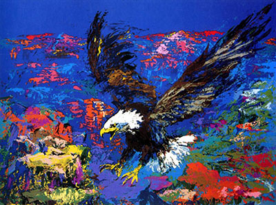 Leroy Neiman, American Bald Eagle Fine Art Reproduction Oil Painting