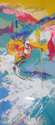 Leroy Neiman, Downhill Skier Fine Art Reproduction Oil Painting