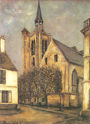 Maurice Utrillo, Church of Saint Gervais. Paris Fine Art Reproduction Oil Painting