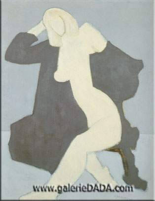 Milton Avery, Nude in Black Robe Fine Art Reproduction Oil Painting