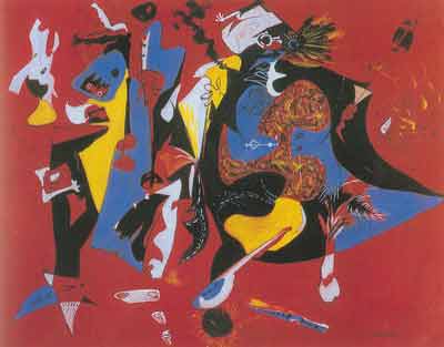 Jackson Pollock,  Red and Blue Fine Art Reproduction Oil Painting
