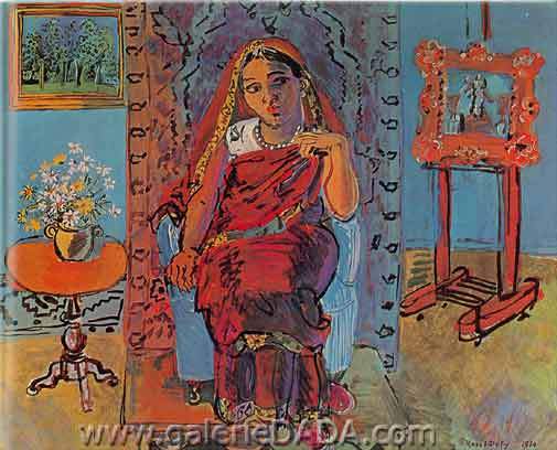 Raoul Dufy, Interior with Hindu Girl Fine Art Reproduction Oil Painting