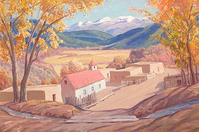 Sheldon Parsons, Adobes in Autumn Fine Art Reproduction Oil Painting