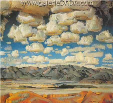 Victor Higgins, Canyon Drive Sante Fe Fine Art Reproduction Oil Painting