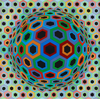 Victor Vasarely, Sin Hat Fine Art Reproduction Oil Painting