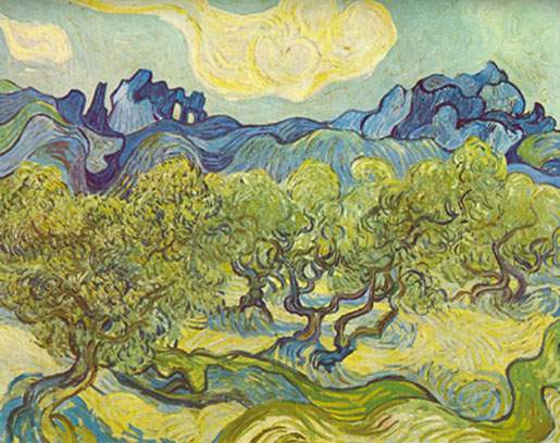 Vincent Van Gogh, Landscape with Olive Trees Fine Art Reproduction Oil Painting