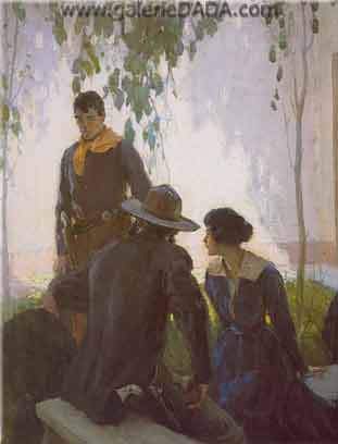 W. Herbert Dunton, The Cowpuncher Fine Art Reproduction Oil Painting