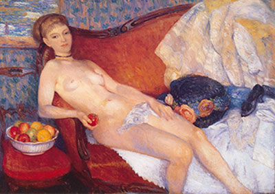 William Glackens, Nude with Apple Fine Art Reproduction Oil Painting