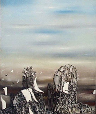 Yves Tanguy, The Hunted Sky Fine Art Reproduction Oil Painting