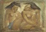 Angel Botello, Dos Mujeres Fine Art Reproduction Oil Painting