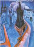 Ernst Ludwig Kirchener, The Red Tower in Halle Fine Art Reproduction Oil Painting