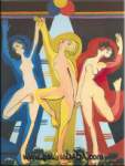 Ernst Ludwig Kirchener, Color Dance II Fine Art Reproduction Oil Painting