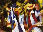August Macke, Girls In The Forest Fine Art Reproduction Oil Painting