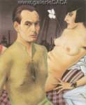 Christian Schad, Self-Portrait with Model Fine Art Reproduction Oil Painting