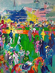 Leroy Neiman, Derby Day Paddock Fine Art Reproduction Oil Painting